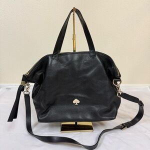 Kate Spade New York Leroy Street Linsley Black Sachel Bag Tote Crossbody Gold